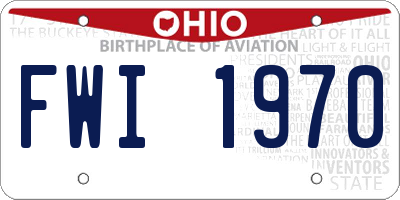 OH license plate FWI1970