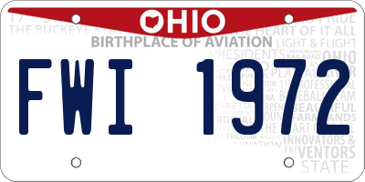 OH license plate FWI1972