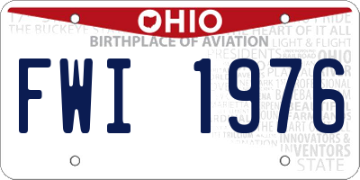 OH license plate FWI1976