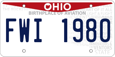 OH license plate FWI1980