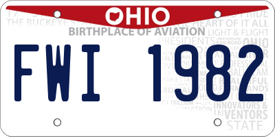OH license plate FWI1982