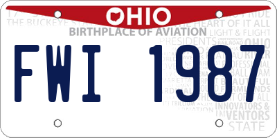 OH license plate FWI1987