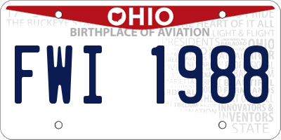 OH license plate FWI1988