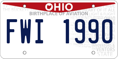 OH license plate FWI1990