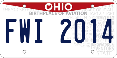 OH license plate FWI2014