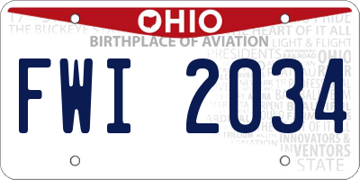 OH license plate FWI2034
