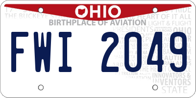 OH license plate FWI2049