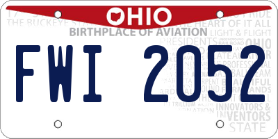 OH license plate FWI2052