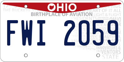 OH license plate FWI2059
