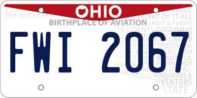 OH license plate FWI2067