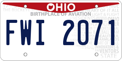 OH license plate FWI2071