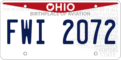OH license plate FWI2072