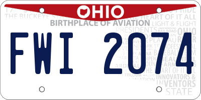 OH license plate FWI2074