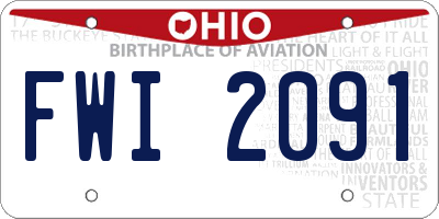 OH license plate FWI2091