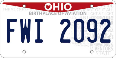 OH license plate FWI2092