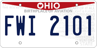 OH license plate FWI2101