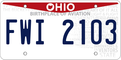 OH license plate FWI2103