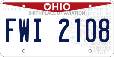 OH license plate FWI2108