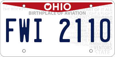 OH license plate FWI2110