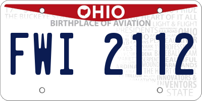 OH license plate FWI2112