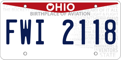 OH license plate FWI2118