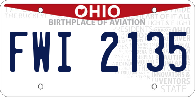 OH license plate FWI2135