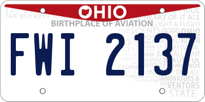 OH license plate FWI2137
