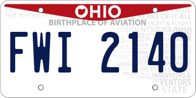 OH license plate FWI2140