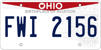OH license plate FWI2156