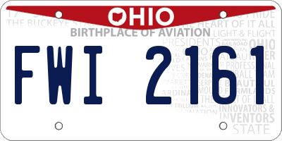 OH license plate FWI2161