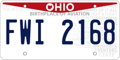 OH license plate FWI2168