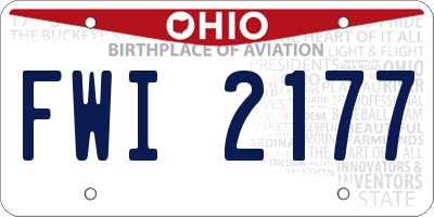 OH license plate FWI2177