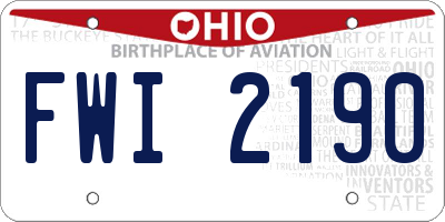 OH license plate FWI2190