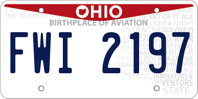 OH license plate FWI2197