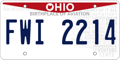 OH license plate FWI2214