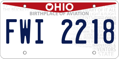 OH license plate FWI2218