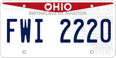 OH license plate FWI2220