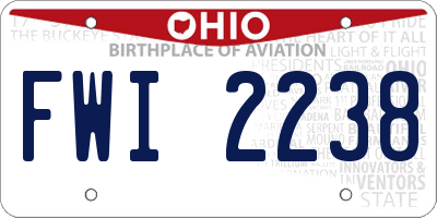 OH license plate FWI2238