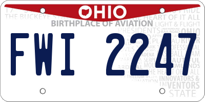 OH license plate FWI2247