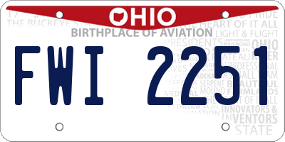 OH license plate FWI2251