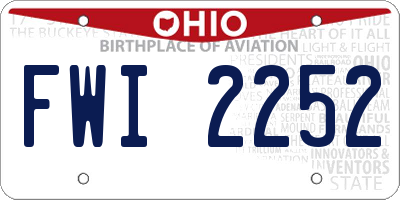 OH license plate FWI2252