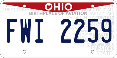 OH license plate FWI2259