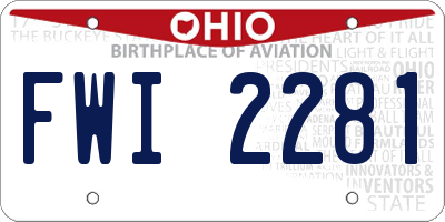 OH license plate FWI2281