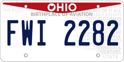 OH license plate FWI2282