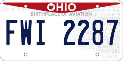 OH license plate FWI2287