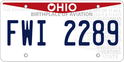 OH license plate FWI2289