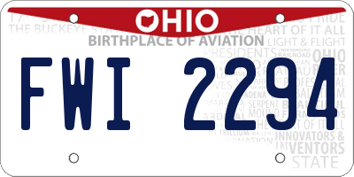OH license plate FWI2294