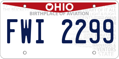 OH license plate FWI2299