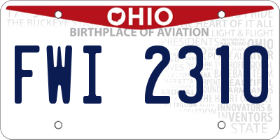 OH license plate FWI2310