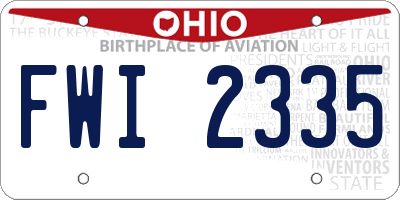 OH license plate FWI2335